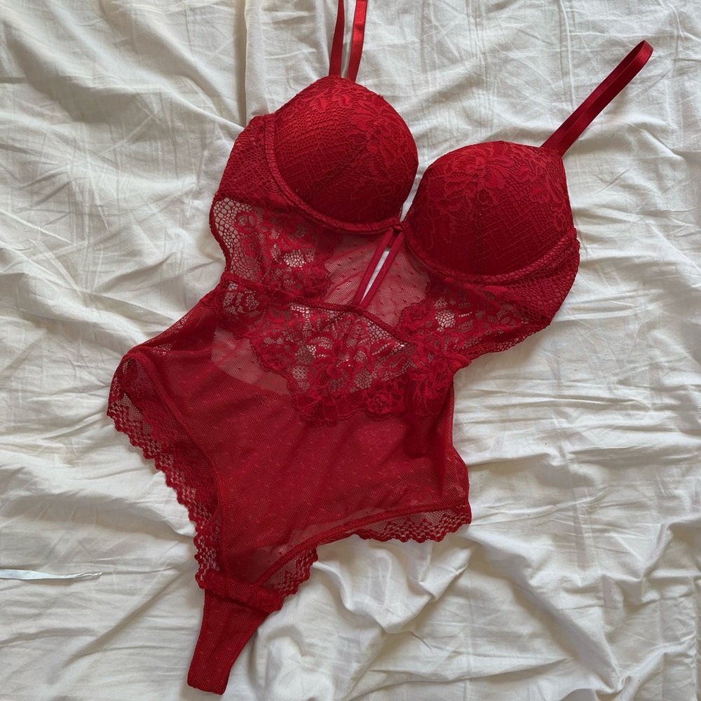 Red Lace Bodysuit
